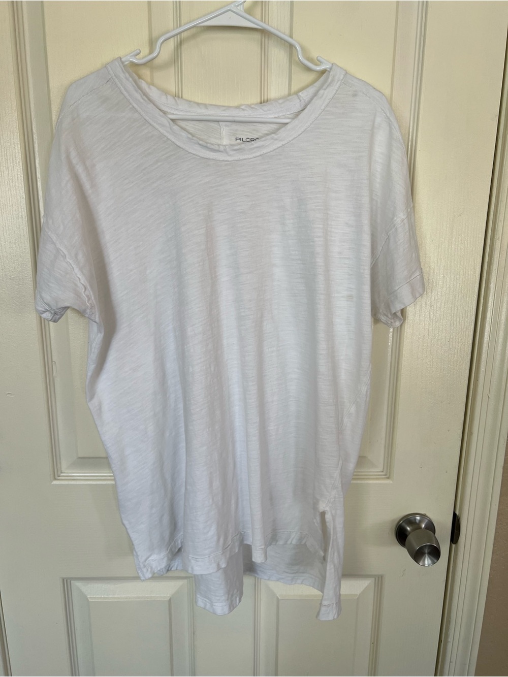 Pilcro Anthropologie White Cotton Oversized Tunic Tee Large